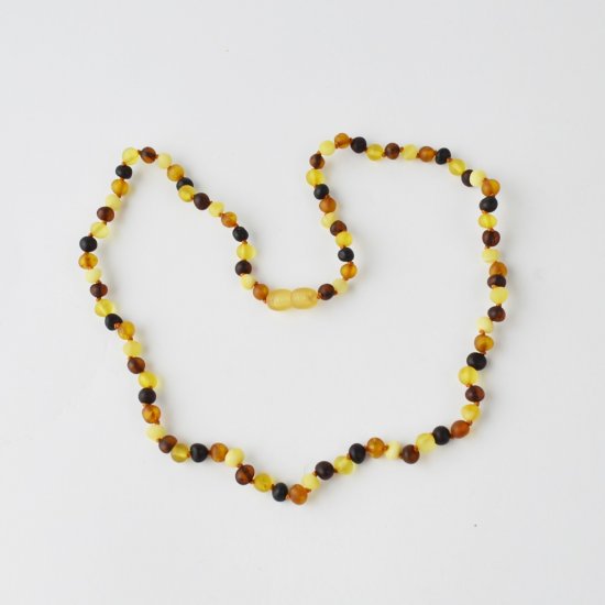Amber necklace raw multicolour baroque